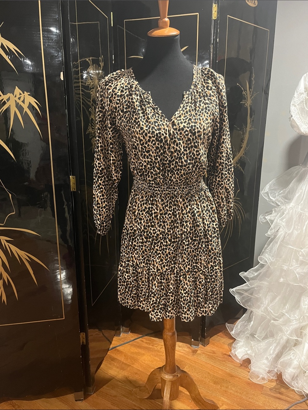 Old Navy Leopard Print Mini Dress - Beige, Black